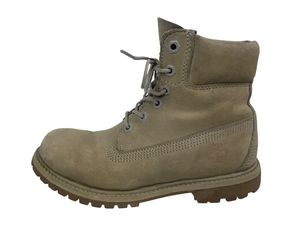 Timberland Beige Tan Suede Lace Up Waterproof Combat Ankle Boots Booties Size 7M